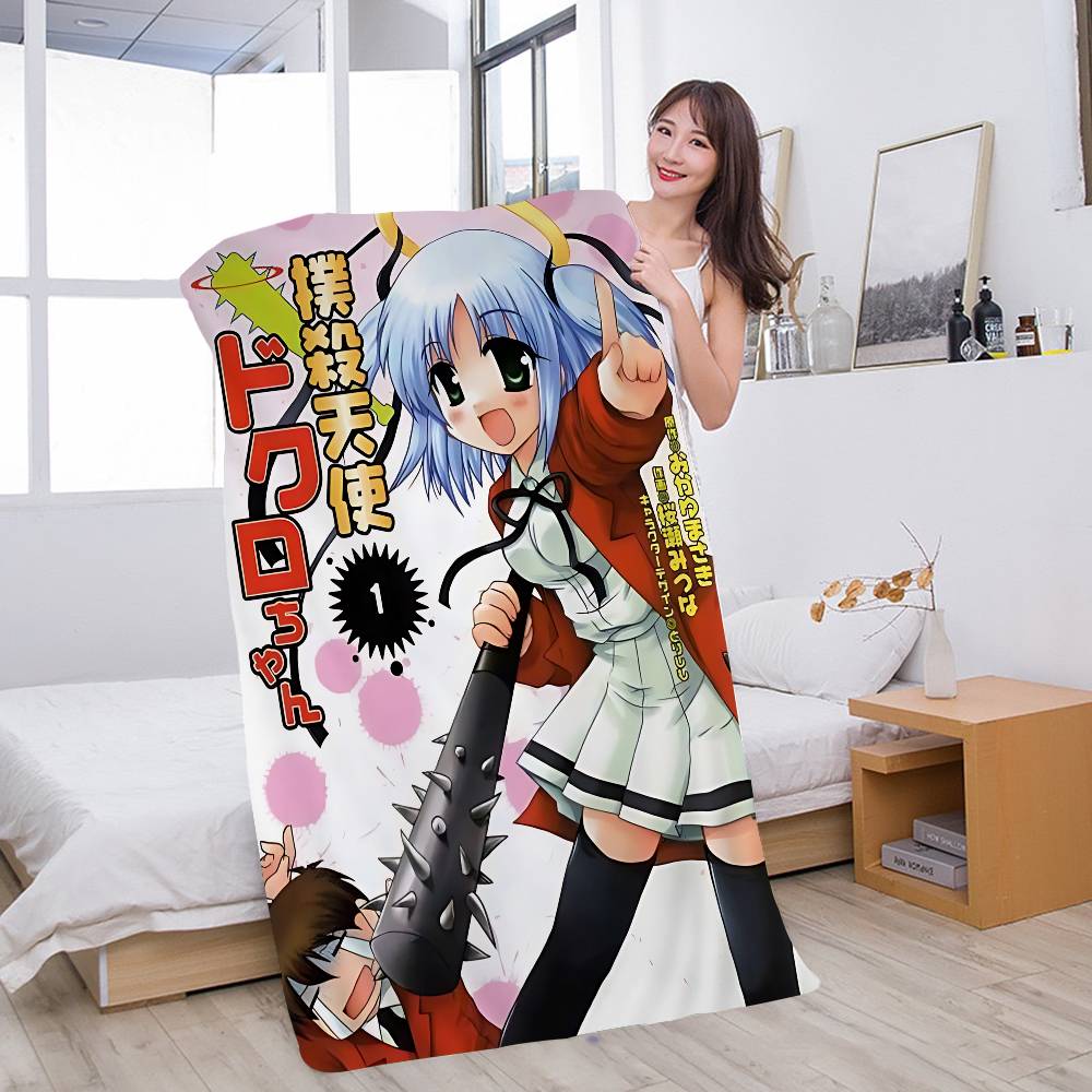 B-Bokusatsu T-Tenshi Dokuro-chan Serviette de Plage en Microfibre Absorbante Séchage Rapide Douce Serviette pour Yoga Natation Station Balnéaire Alpinisme W30*H60(CM)