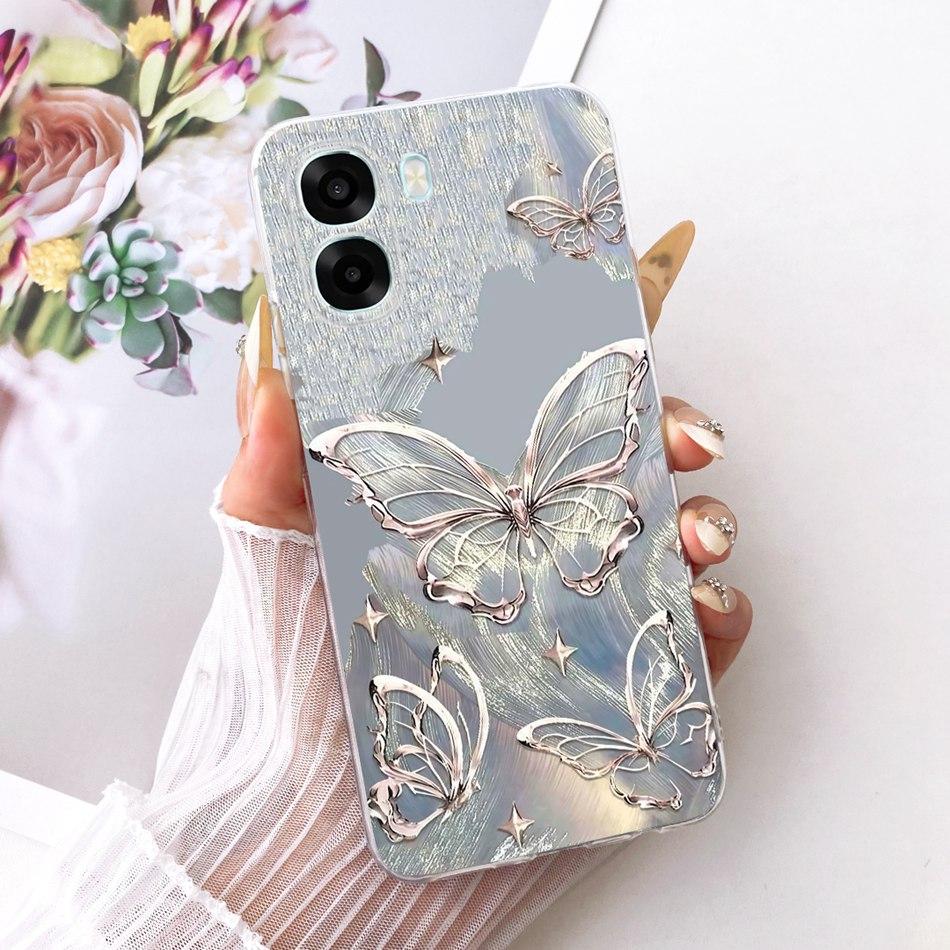 For OPPO A6X A6 A6T Pro 4G 5G Cute Flower Butterfly Cat Painted Case For Oppo A6 A6x A6T Pro 4G Soft Silicone TPU Phone Cases