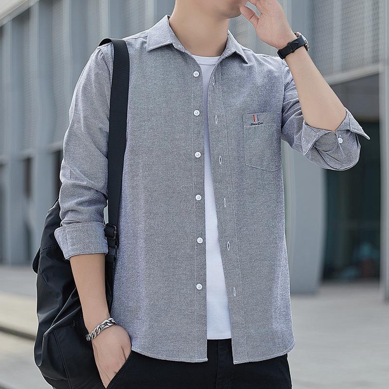 Spring and Autumn Long Sleeve Shirt Men's Slim Fit Spring and Autumn Winter Men's Clothing