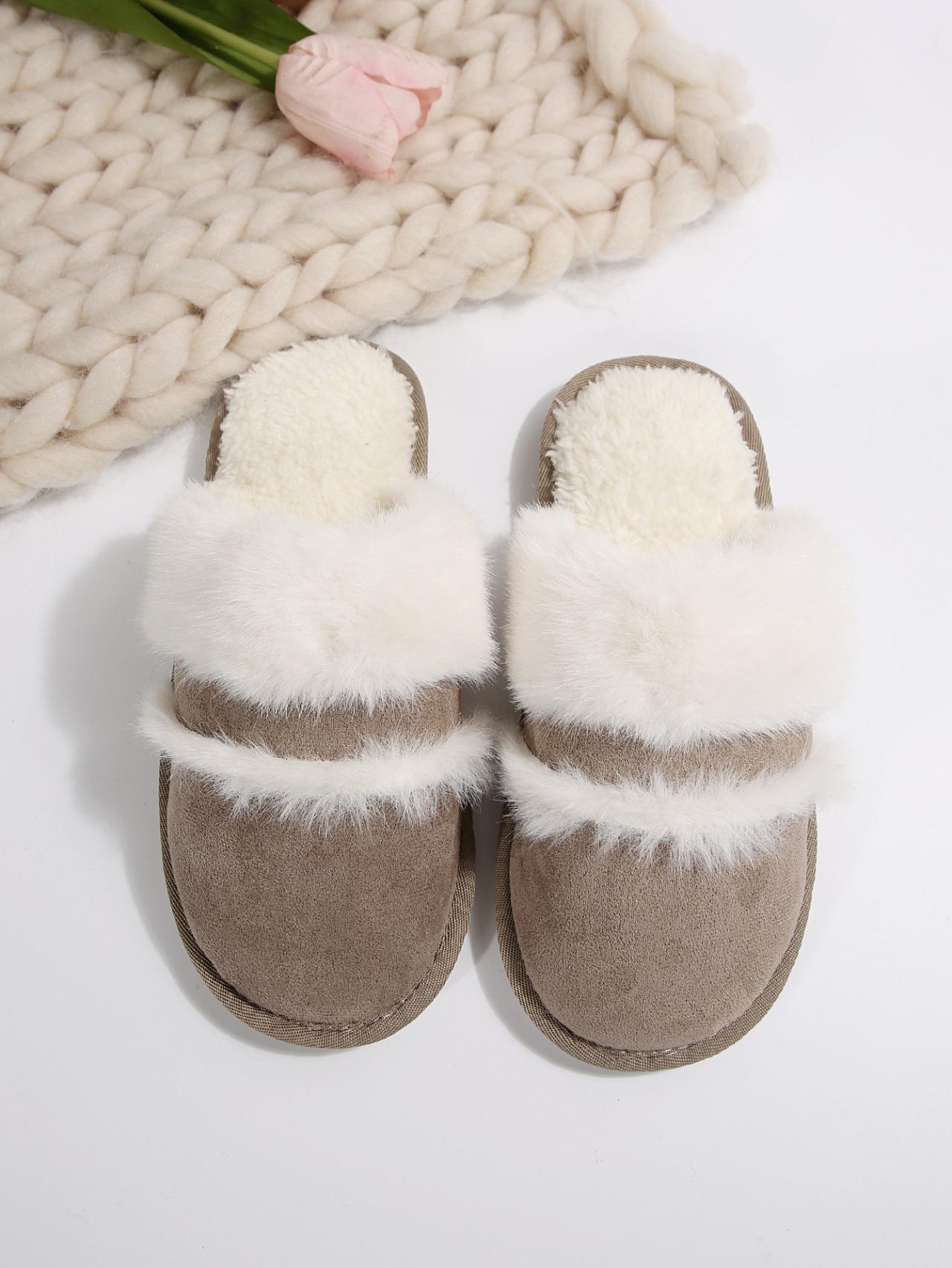 

Мода 2024 Зима Новые тапочки для женщин Пушистые домашние тапочки Плюшевые тапочки Для дома Теплые Удобные Бесшумные Шлепанцы Женские 42-43 серый