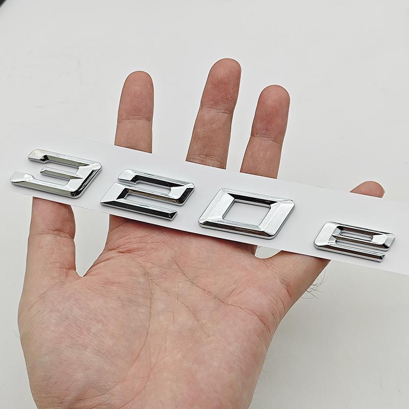 3D ABS Chrome Car Letters Logo 320e Rear Trunk Badge Emblem Sticker For BMW 3 Series EV 320e Auto Tail Marking Accessories