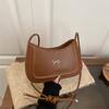 Versatile Solid Color Bow PU Shoulder Underarm Bags for Women Casual Ladies Adjustable Crossbody Bag Portable Female Handbags