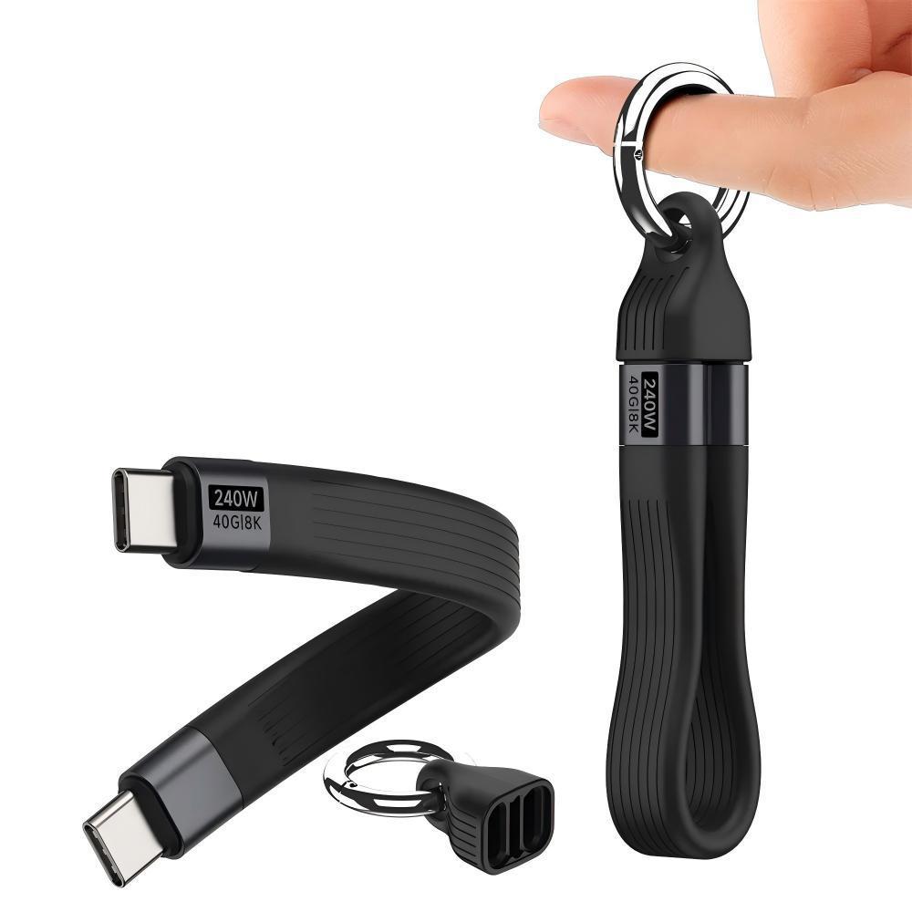 240W 40Gbps Type C Cable with Keychain PD3.1 5A 8K@60Hz USB-C to USB Adapter High-Speed Data Sync And Fast Charging Cable