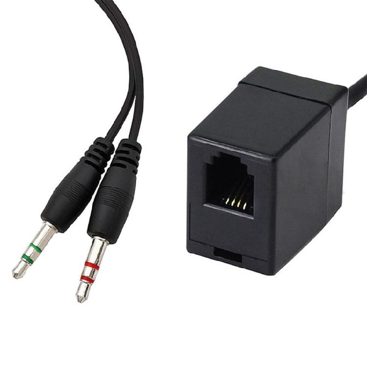Female RJ9 to Male 3.5mm Plug Headset Adapter Telephone Headphone Adapter