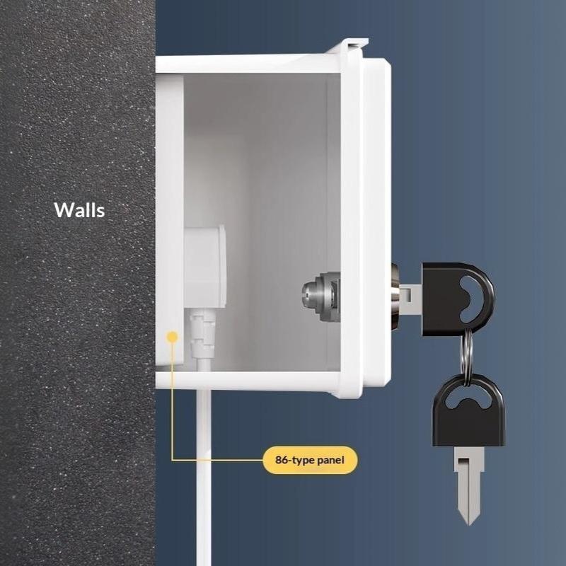 Outdoor Socket Box Anti-Theft Waterproof Cover 86Type Lockable Socket Waterproof Dustproof Box Charging Socket Lock Box