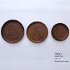 Round Black Walnut Wooden Tray for Breakfast, Pastry, Fruit, and Snacks