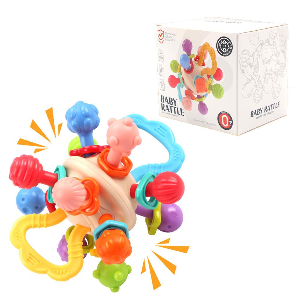 Manhattan Round Ball Baby Hand Rattle Soft Silicone Toys Baby Toys Infantil Chewable Teethers Toys for Newborn 0-12 Months