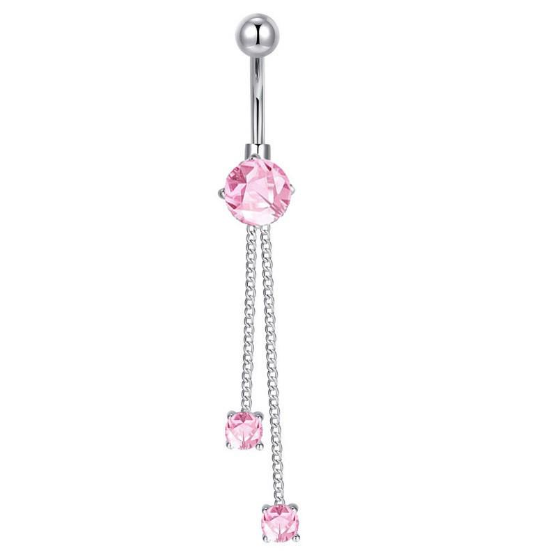 Stilvoller G23 Titan Zirkon Blume Bauchnabelring Piercing Schmuck