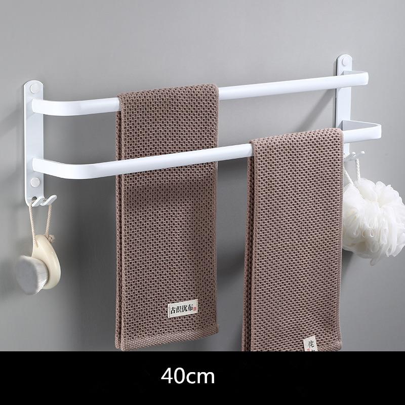 Tuqiu Towel Hanger Wall Mounted 30-50 CM Towel Rack Bathroom Towel Bars Aluminum Black Towel Bar Rail White Towel Holder