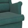 Rocking Chair Armchair Dark Green Velvet and Solid Wood