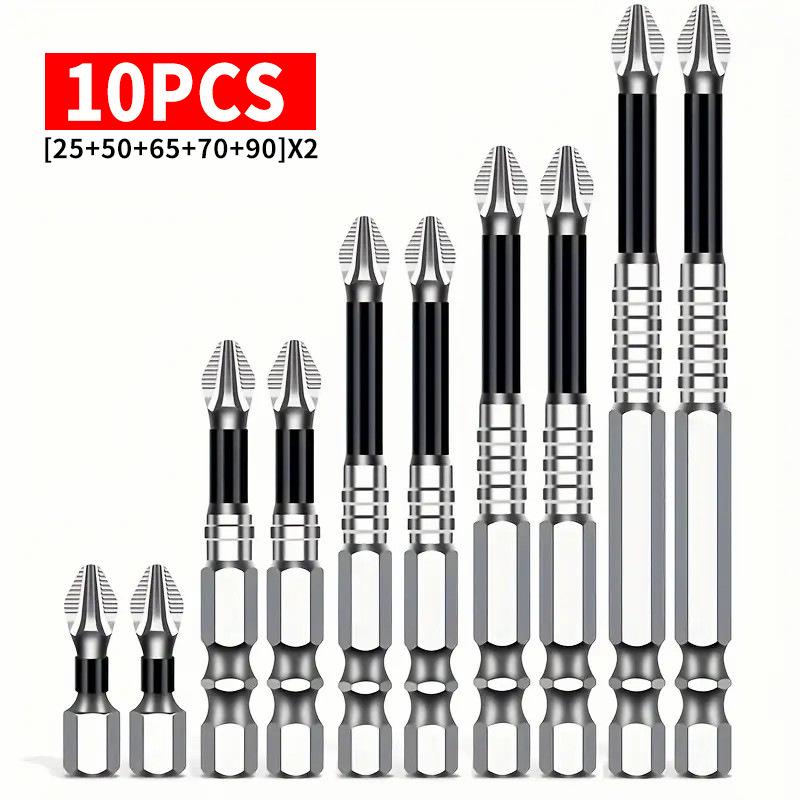 K5 Anti-Slip Shock-Resistant Phillips Screwdriver Bit Set - Strong Magnetic, High Hardness, High Torque.