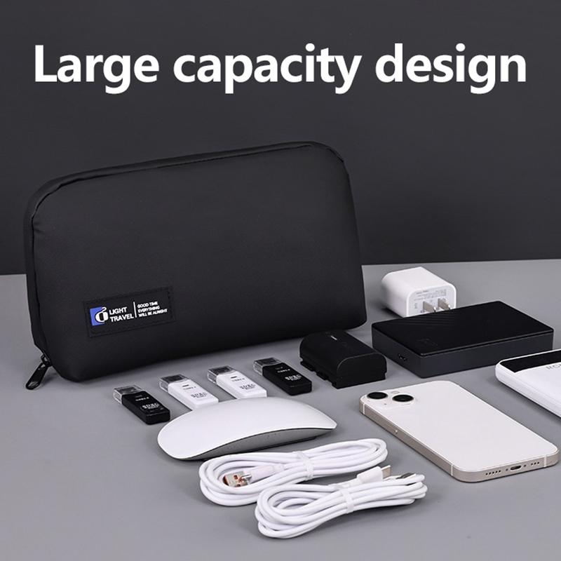 Functional Power Bank, USB, Charger, Cord, & Cable Travel Storage Bag; Waterproof Organizer for Hard Disk