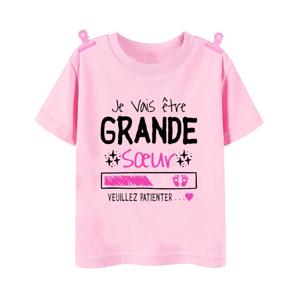I Will Become A Big Sister Rainbow Print Kids Shirt Baby Announcement T-shirt Friend Printed Girls Tops Child Short Sleeve Tee