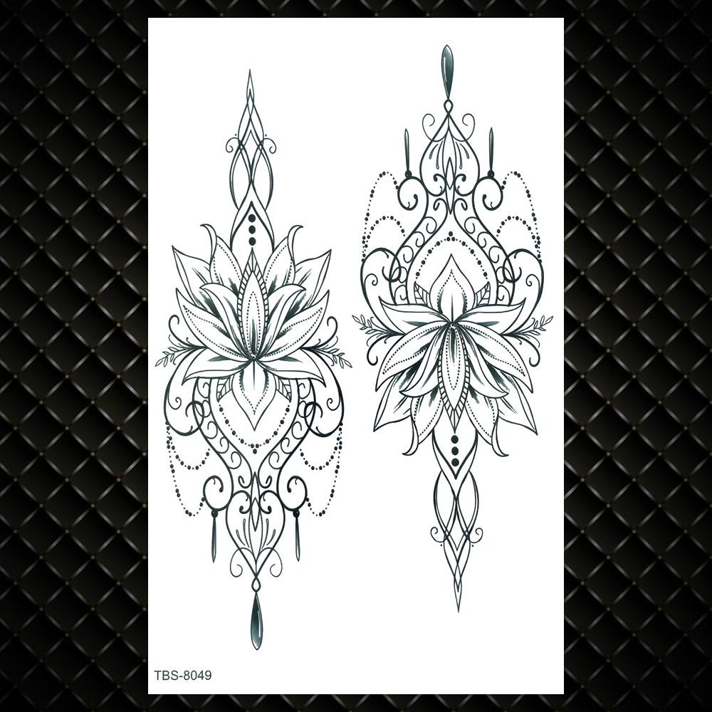 Black Dragon Fake Temporary Tattoos For Men Women Wolf Flower Tattoo Sticker Wings Creative Coyote Water Transfer Tatoo Arm Hand