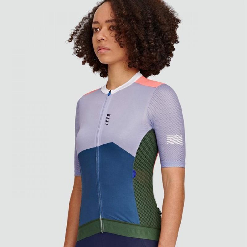 Womens Cycling Jersey Set Short Sleeve Mountain Bike Outfit Breathable Moisture Wicking Sportswear