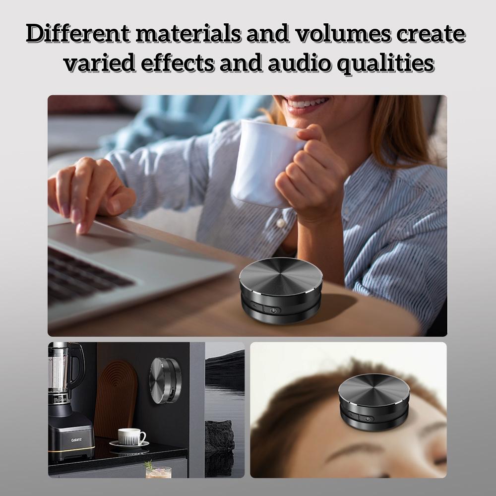 Vibration Speaker | 360° Surround Sound, Bluetooth 5.1, TWS Stereo, Aviation Aluminum, Strong Suction Cup - Portable Wireless Speaker