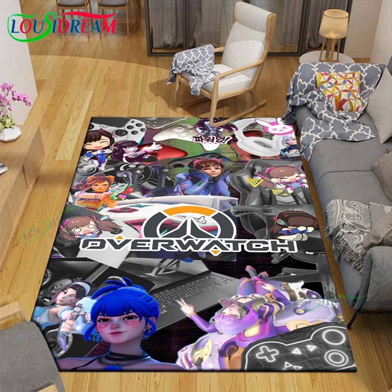 Classic Game Role O-Overwatch Printed  Carpets Living Room Anti-Skid Area Rug Kids Bedroom Mats Game Mat Large Carpet Decor