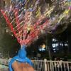 32 Hole Smiling Face Bubble Stick Big Bubble Wands Leak-Proof Bubble Machine Cute Long 5-Claw Bubble Wand for Summer Toy Party Favor