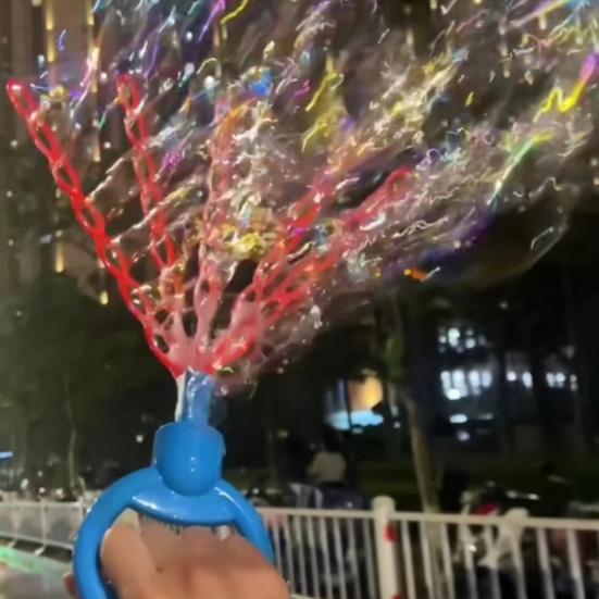 32 Hole Smiling Face Bubble Stick Big Bubble Wands Leak-Proof Bubble Machine Cute Long 5-Claw Bubble Wand for Summer Toy Party Favor