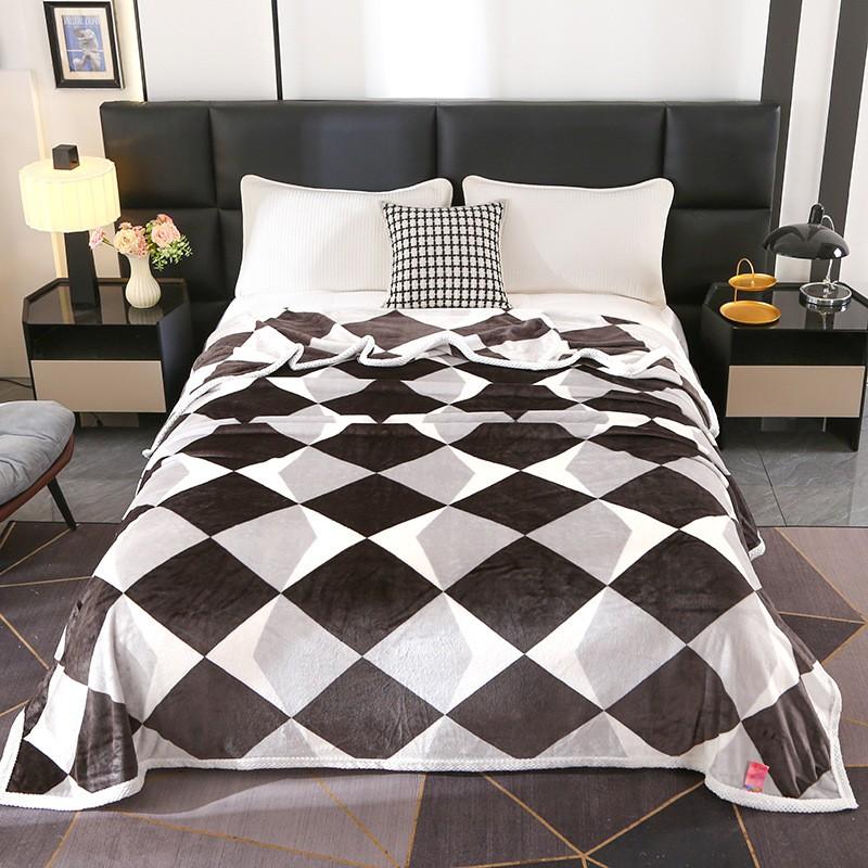 Soft Fleece Blanket Office Nap Sofa Or Bed Plaid Lightweight Warm Throw 115x160cm To 230x250cm