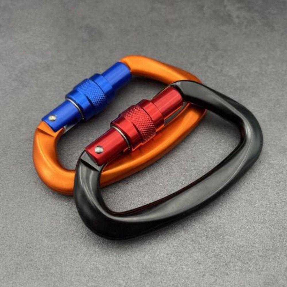 Aluminum D Shape Key Hooks 3 Colors Outdoor Ascend Tool  Mountaineering Protective Equipment