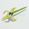 Ručně vyrobená skleněná dekorace z orchideje, ručně foukaná mini květinová ozdoba se stonkem, barevná květní figurka do domácnosti, kanceláře, interiéru...