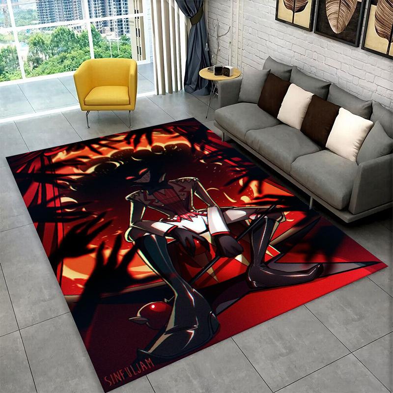 3D Cartoon H-Hazbin Hotel Charlie Carpet Rug for Playroom Bedroom Living Room Sofa Home Decor,kid Area Rug Non-slip Floor Mat