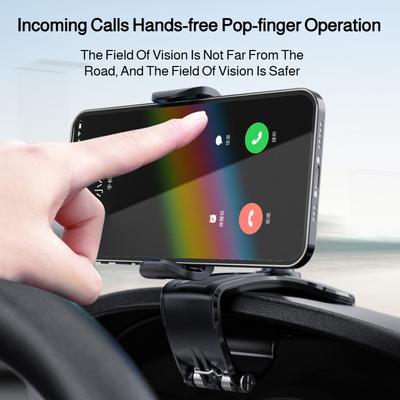Car Dashboard Clip-on Phone Holder, Rearview Mirror Navigation HUD Clip, Rotating Car Phone Holder