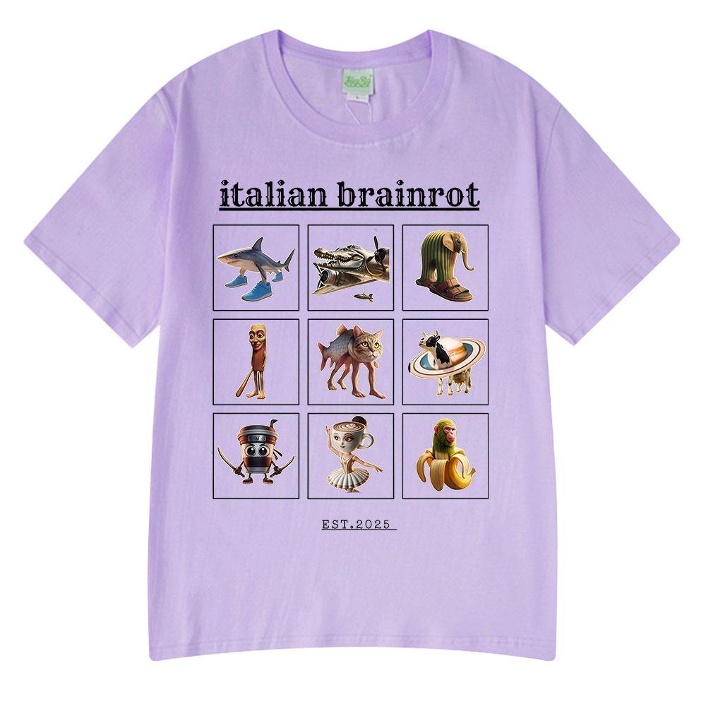 Italian Brainrot Funny Meme T-shirt Tralalero Tralala Tung Tung Tung Sahur Bombardiro Crocodilo Lirili Larila Men Women T Shirts