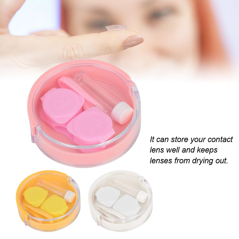 Portable Round Transparent Cover Contact Lenses Storage Box Case Container Holder