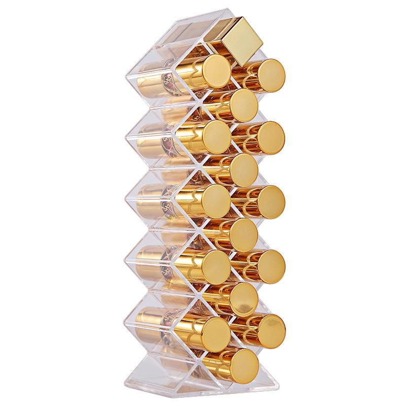 Lipstick Storage Box Desktop Transparent Lip Gloss Storage Box Display Rack Minimalist Lipstick Rack 16-grid