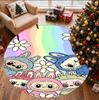 Labubu Pattern Round Rug, Indoor/Outdoor Mat, for Picnic, Gameroom, Bedroom, Office, Living Room, Home Decor Carpet, Birthday Gift