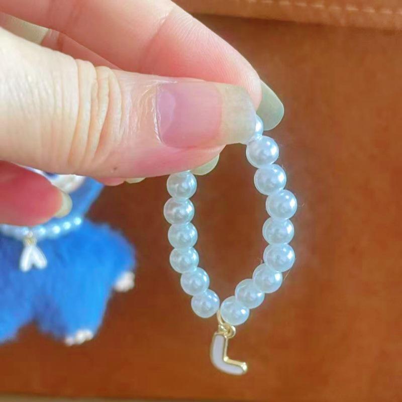 Mini Labubu 4th Gen Pearl Necklace with 26 Letter Pendant and Pendant Accessories for Doll Clothes