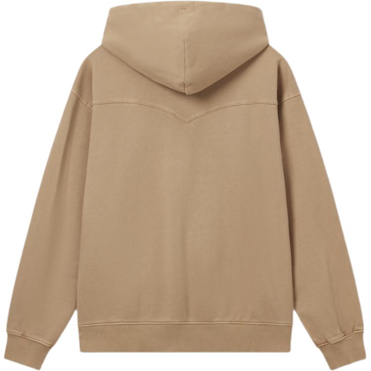 Levis Loose Casual Comfortable Solid Color Hooded Long Sleeve Sweatshirt Men Sweatshirt Brown 000VR-0001