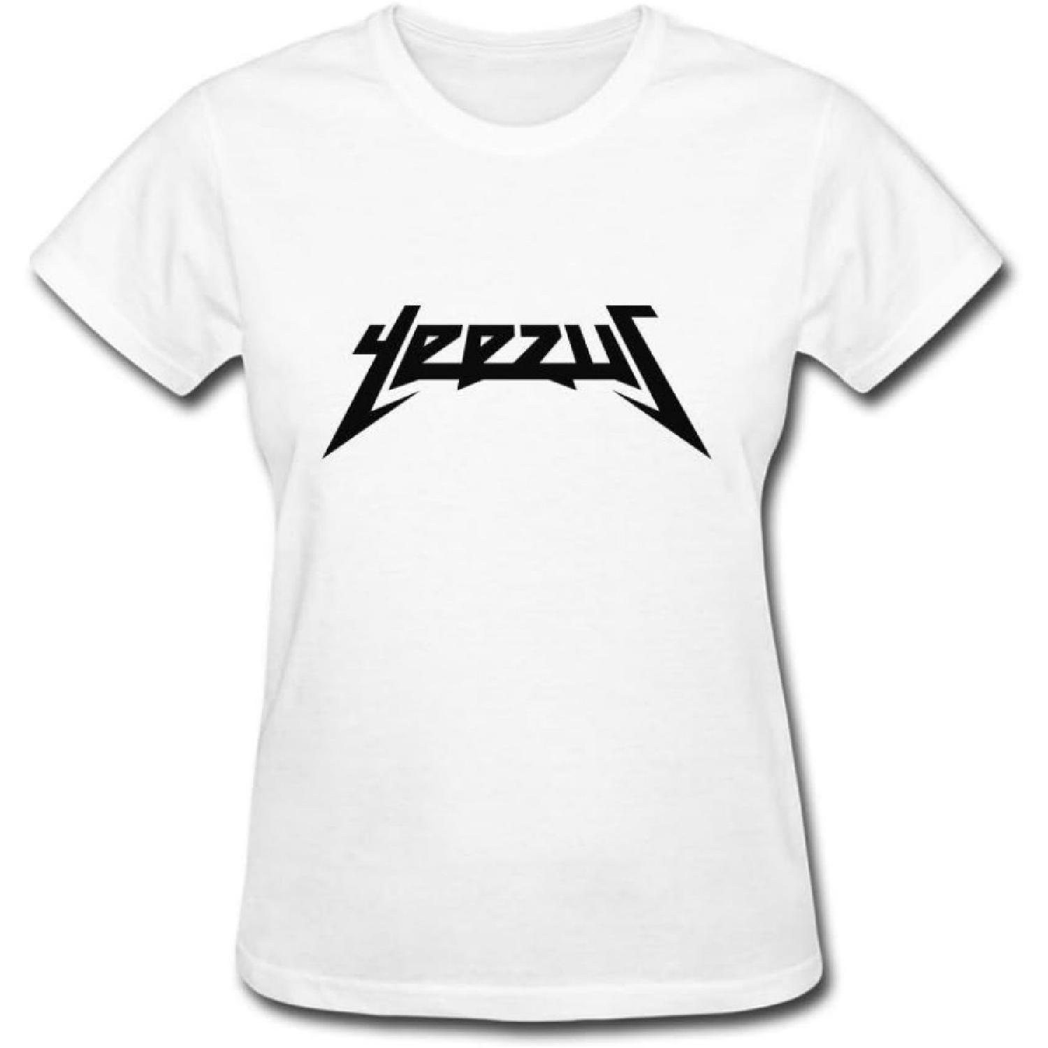 OULIN Women s Yeezus Logo T Shirt White XXL S