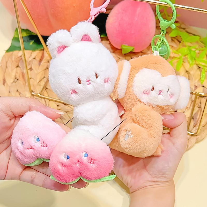 Rabbit Cute Monkey Plush Keychain Stretchable Design Children Gift Collectors