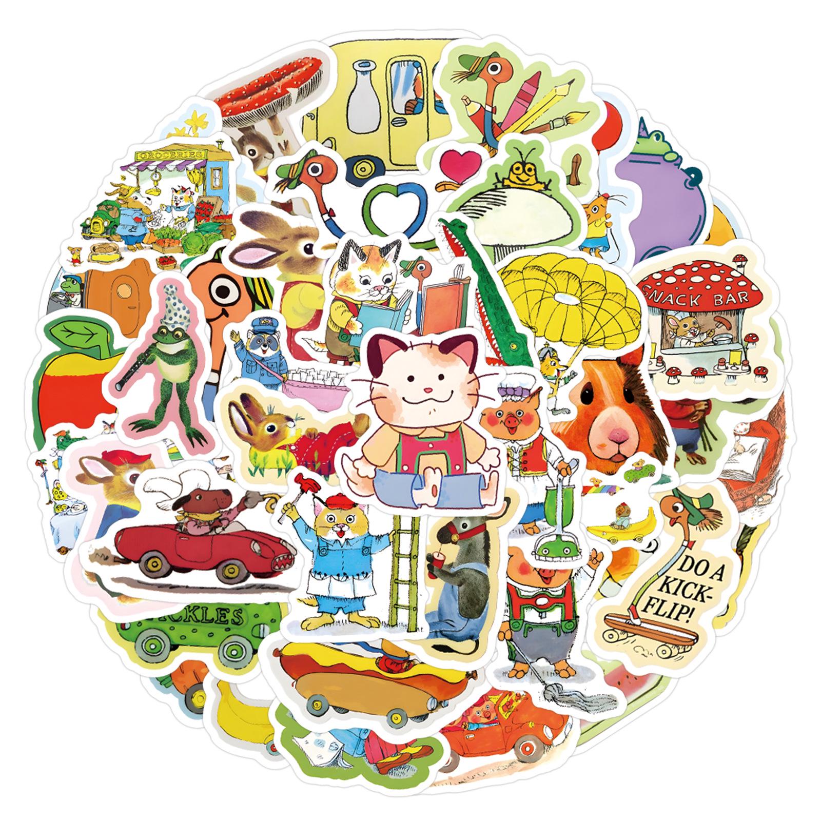 Richard Scarry s 60 Waterproof Doodle Stickers - Wonderful Town Theme