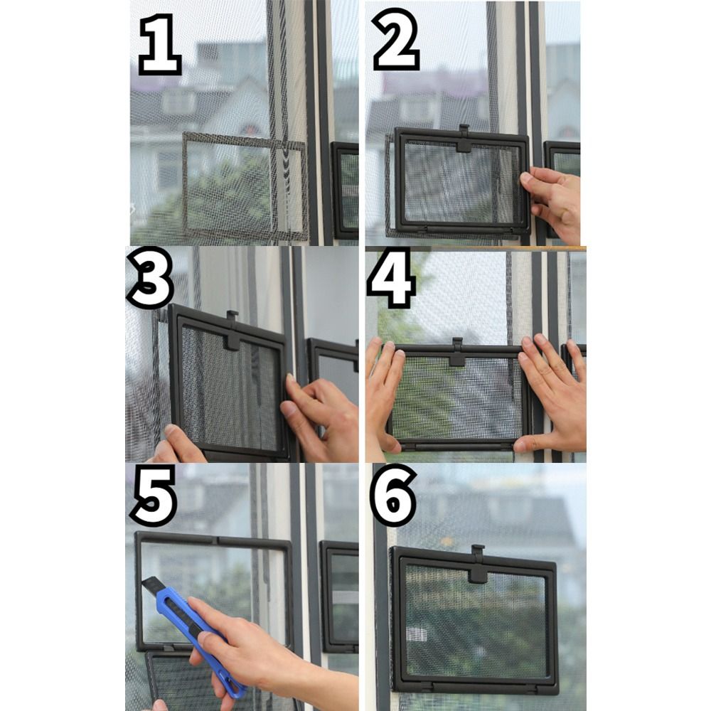 Plasă de ferestre DIY practică, detașabilă, cu deschidere exterioară, plasă insecte, plasă ferestre invizibilă