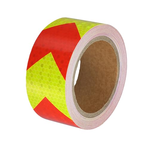 

ACROPIX Универсальные 5смx10м Флуоресцентные Желтые и Красные Стрелки Автомобильные Светоотражающие Наклейки Светоотражающая Лента Предупреждение о Безопасности Светоотражающий Протектор - 1шт