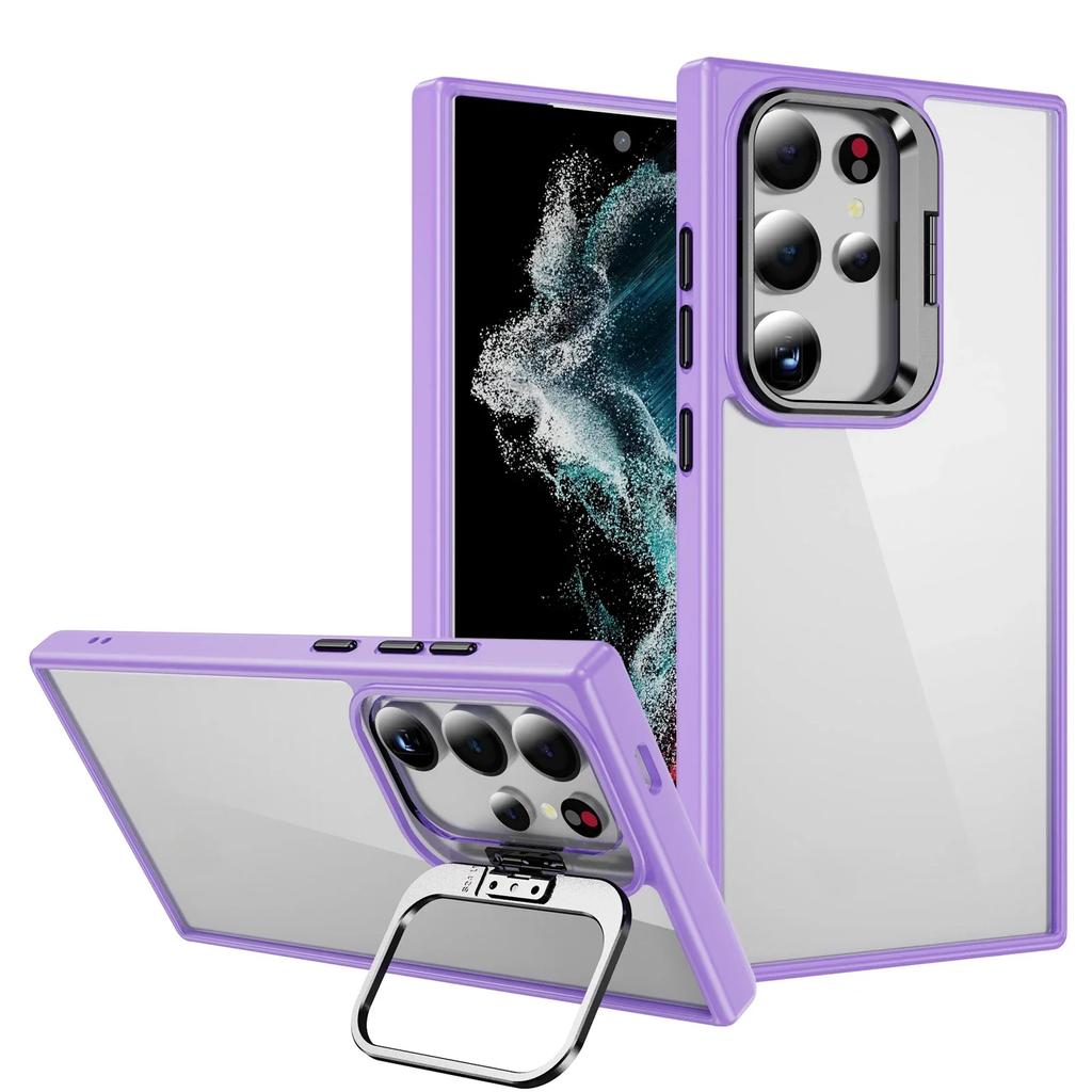 Transparente Halterung Acryl PCU Handyhülle für Samsung Galaxy S25 S24 FE Plus Ultra Stoßfeste Schutzhülle