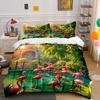Tropical Flamingo Landscape Decoration Set Soft Comfortable Duvet Cover Bedding Set Included 1*Duvet Cover & 2*Pillowcases,Gift