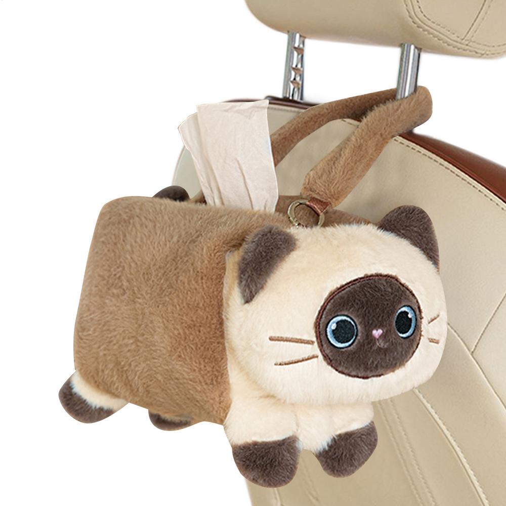 Car Tissue Box Cartoon Cat Tissue Box Holder For Car Cute Decor Storage Organizer Napkin Dispenser For Headrest RV Armrest