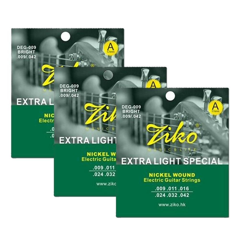 3 Packs - Ziko Electric Guitar Strings Set Extra Light Soft Electric DEG-009