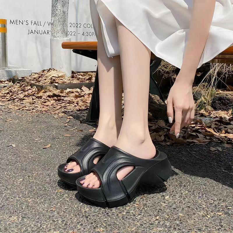 Plateau-Hausschuhe für Damen, neu, rosa, lässige Strandschuhe mit Keilabsatz, 2024