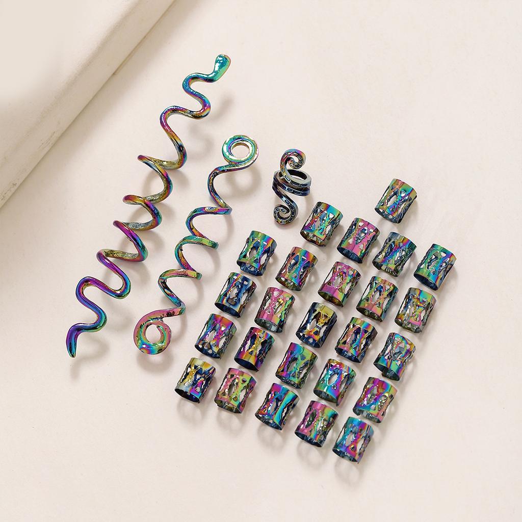 Colorful Celtic Hair Beads Loose Coil Hair Jewelry For Braid Hair Rings Dreadlock Bead Braid Rings Hair Clip Braid Clip