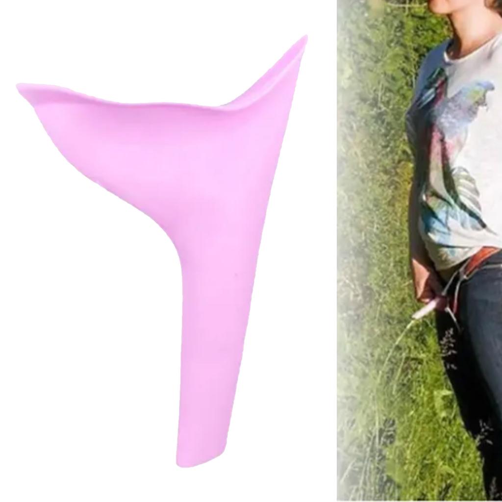 Women Portable Urinal Field Standing Emergency Urinal TPR Female Urination Device Pink