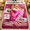 Coperta di FlanellaSabrina Carpenter Nome Personalizzato Testo Personalizzato Morbida Calda Coperta da Divano Decorazione per la Casa Regalo