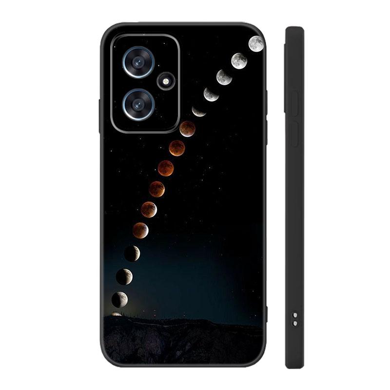 Moon Stars Space Astronaut Black Silicone Phone Case For Xiaomi POCO X3 X4 NFC F3 F4 GT F5 M3 M4 M6 X5 X6 Pro 5G C55 C65 M5