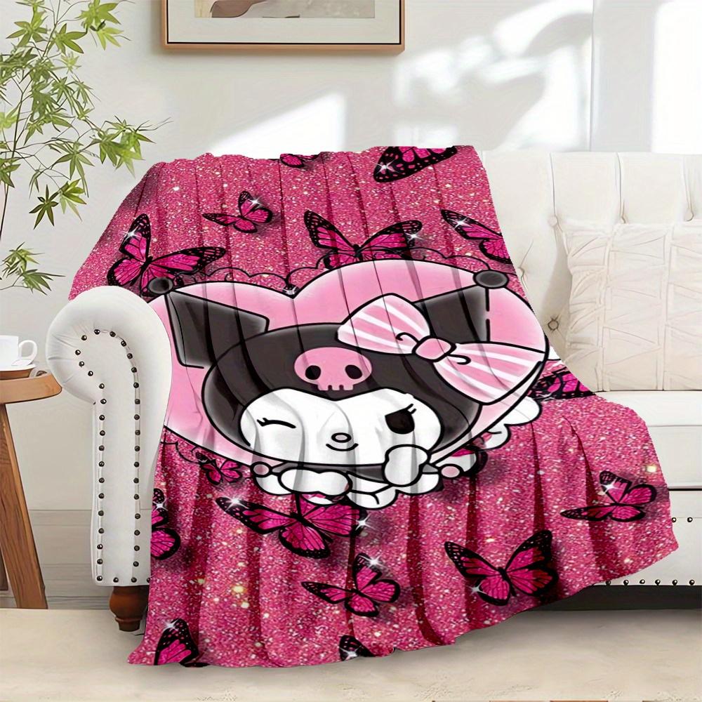 1pc Flannel Kuromi, Heart, ButterfliesThrow Blanket, Cartoon Truck Pattern Printed Blanket, Warm Cozy Soft Blanket For Couch Bed Sofa Car Of