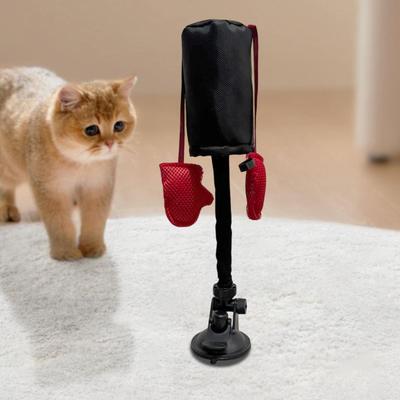 Cat Punching Bag Toy Fun Kitten Teaser Play Toy with Suction Cup Pet Teasing Interactive Play Activity for Balcony Garden